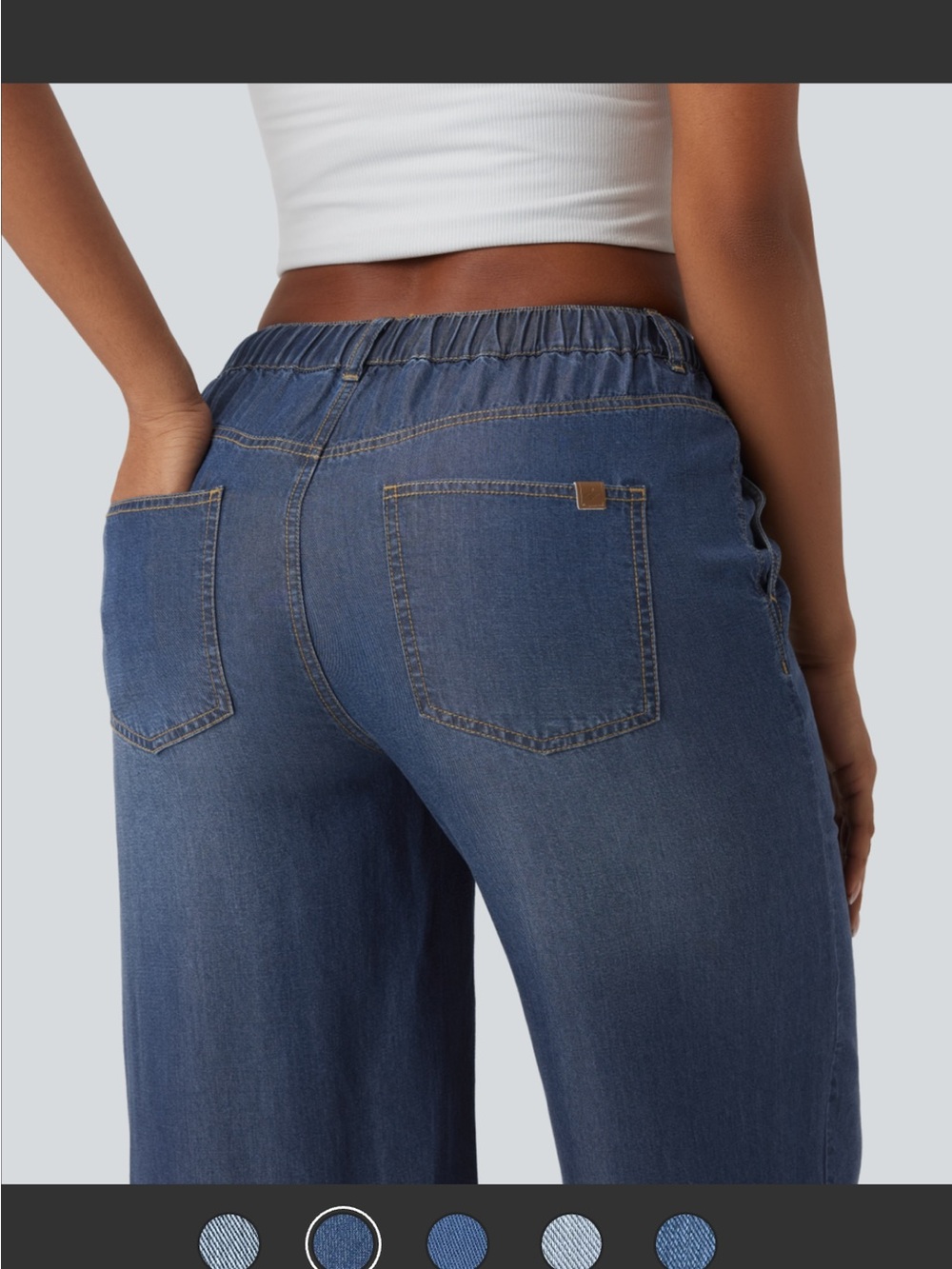 Halara 4-way stretch drawstring denim fall pants - tall - Picture 2 of 7